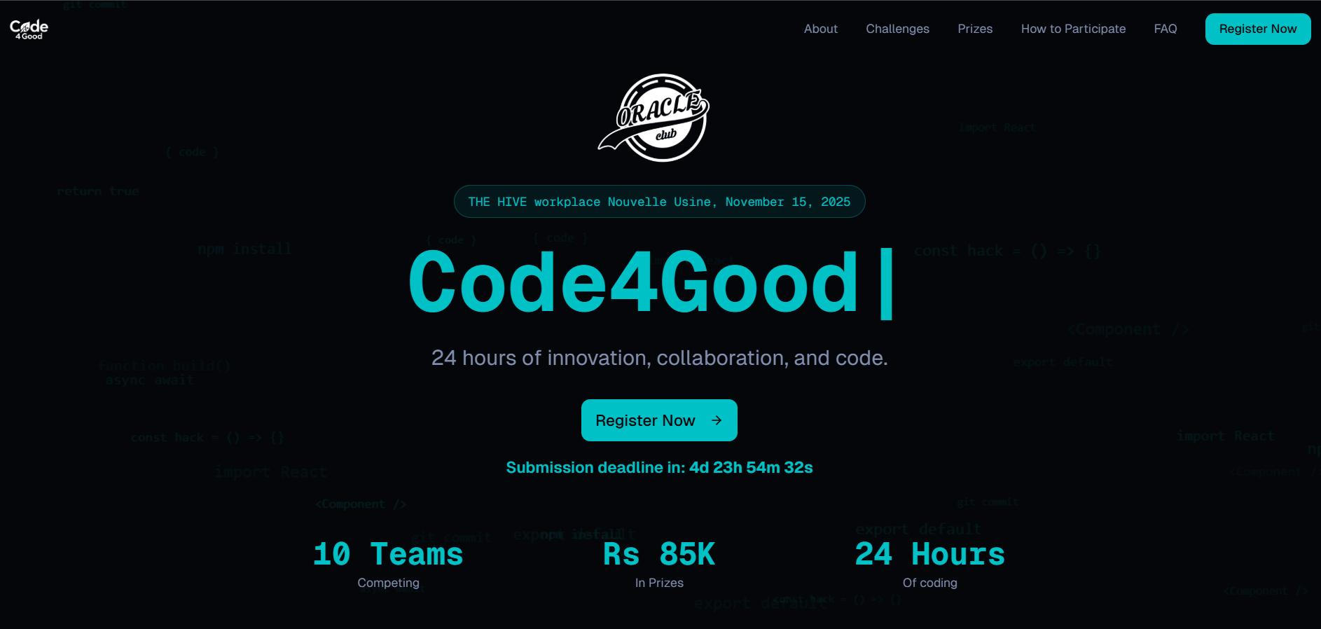 University of Mauritius Hackathon Website