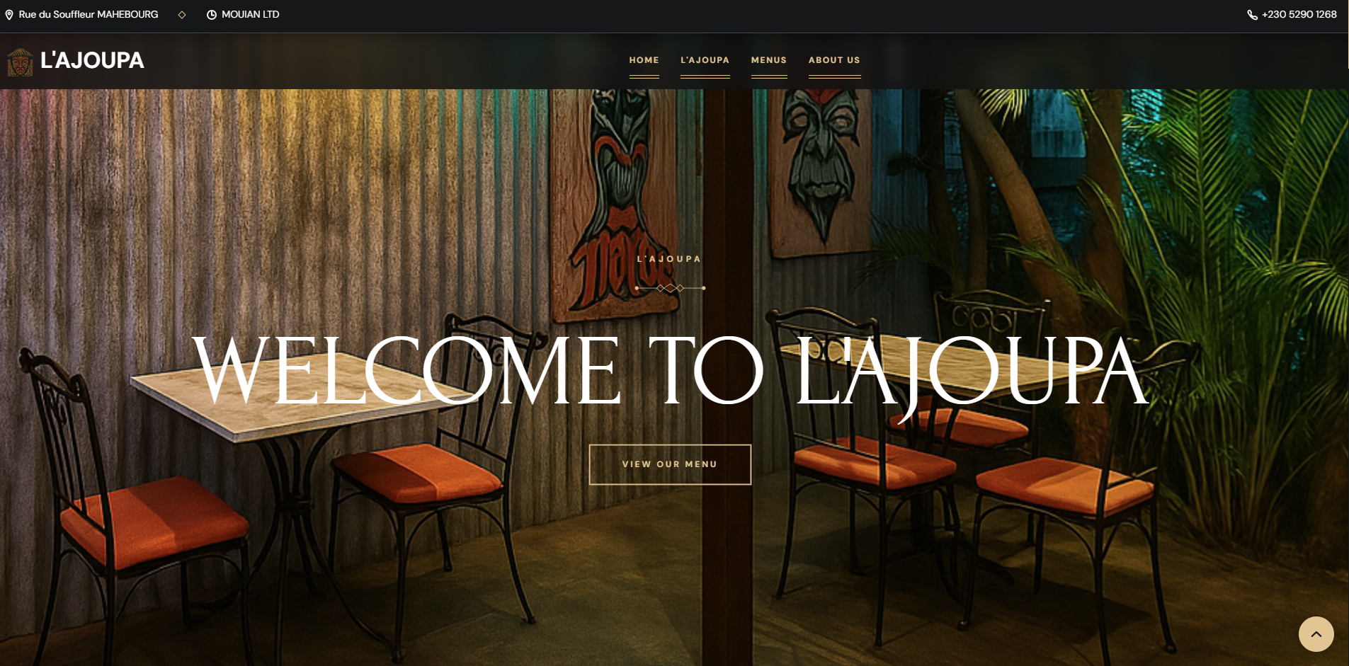 L'Ajoupa Restaurant Website