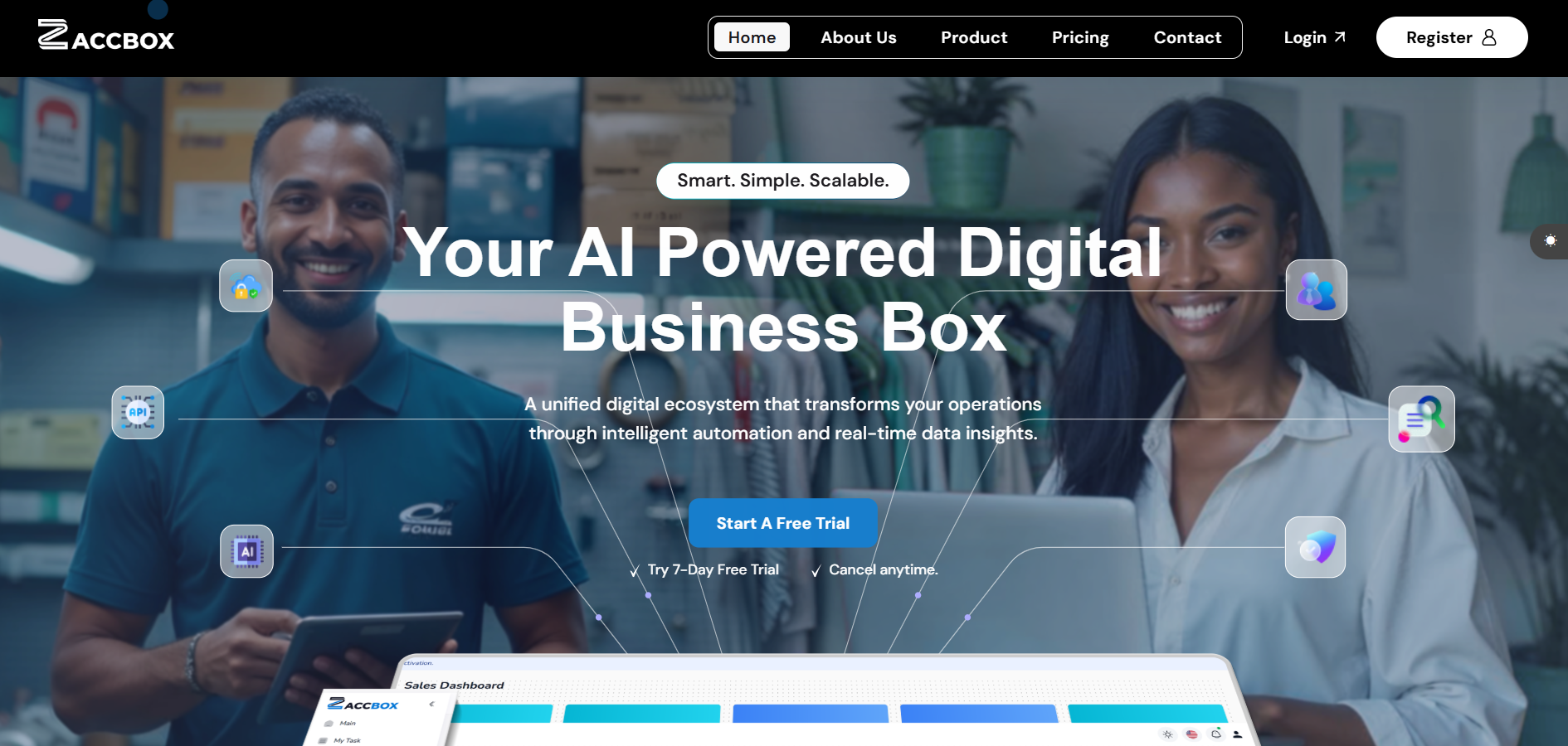 Corporate Website for Zaccbox App